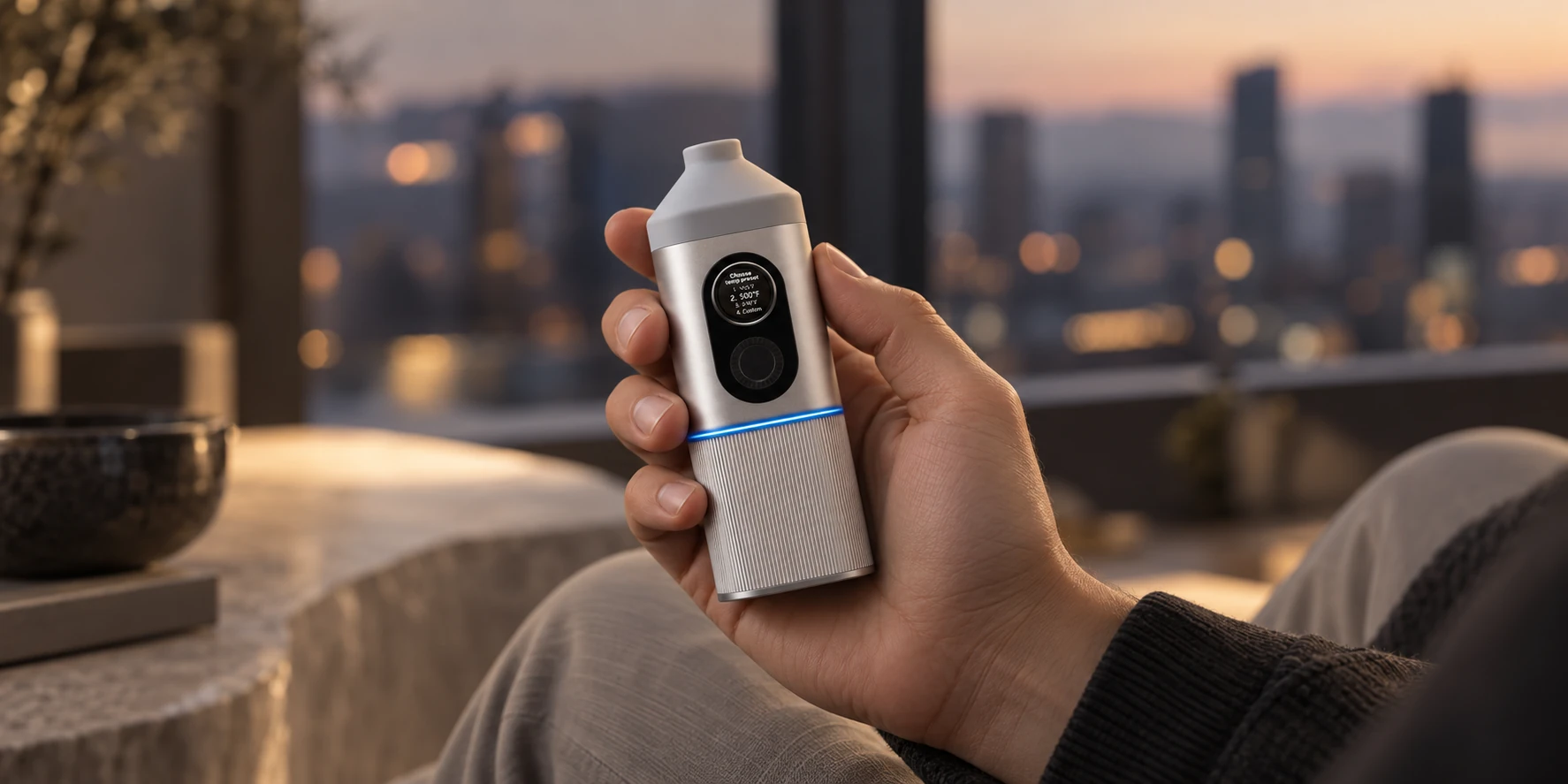 SparkIt TRI held naturally in a hand to show scale, aluminum finish and grip